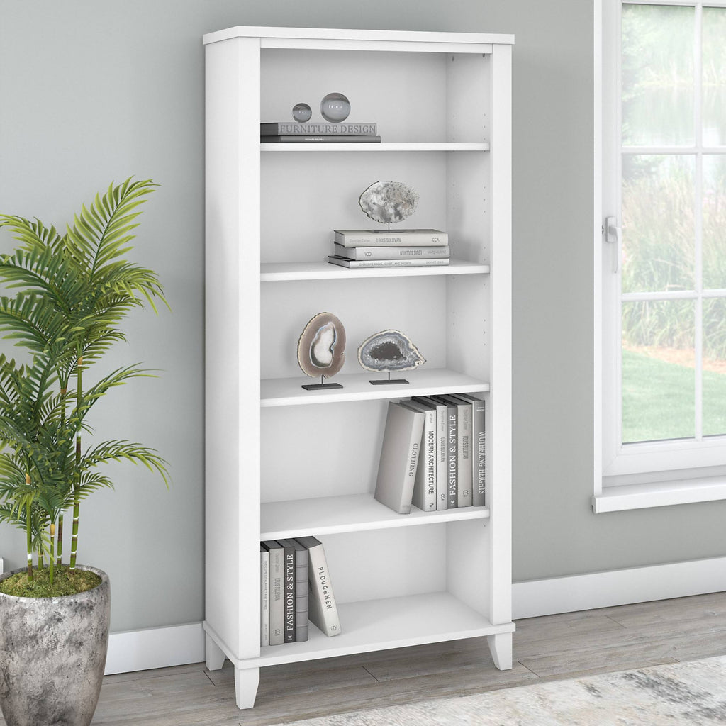 White 5 Shelf Bookcase O3803