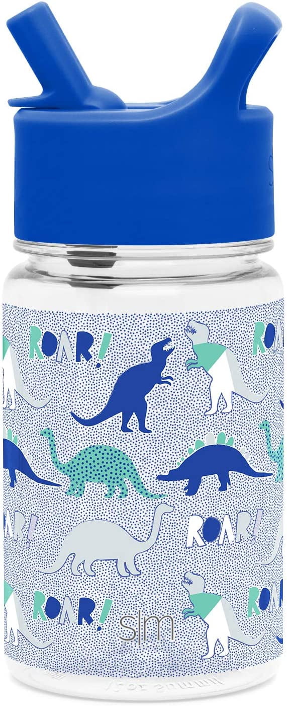 12oz Tritan Plastic Kids Water Bottle with Straw Lid U49495
