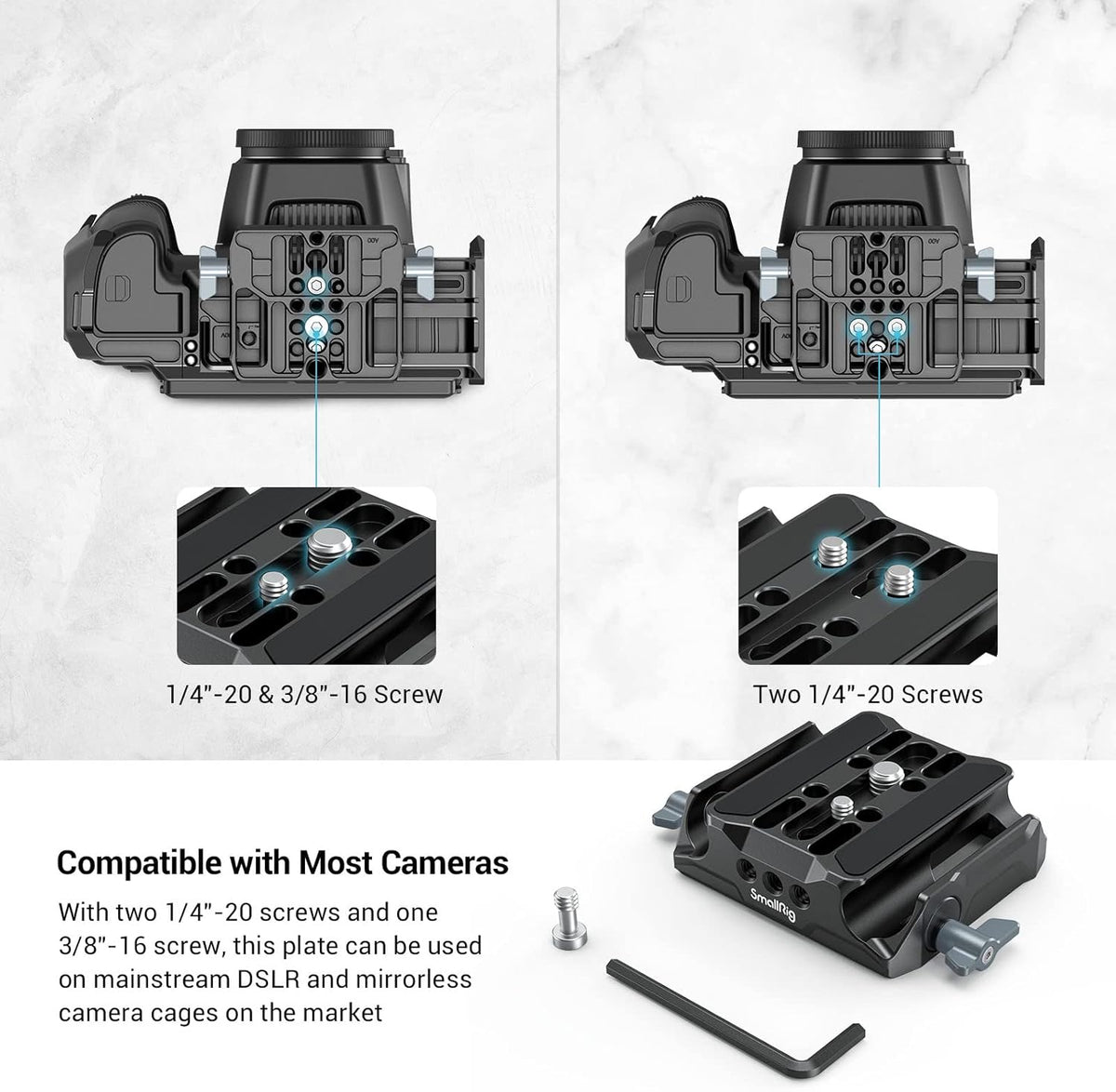 Universal LWS Baseplate with Dual 15mm Rod Clamp Q1237