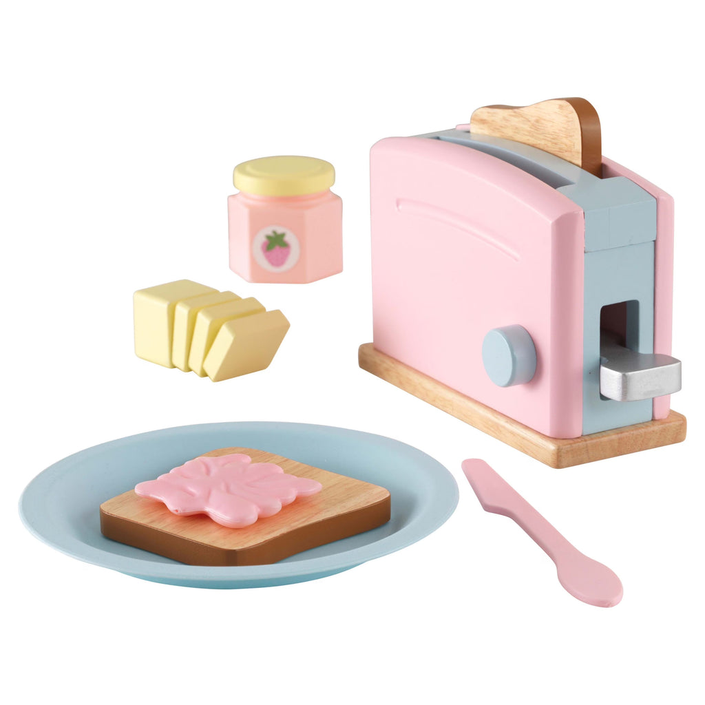 Pastel Wooden Toaster Playset with 8 Pieces S4082