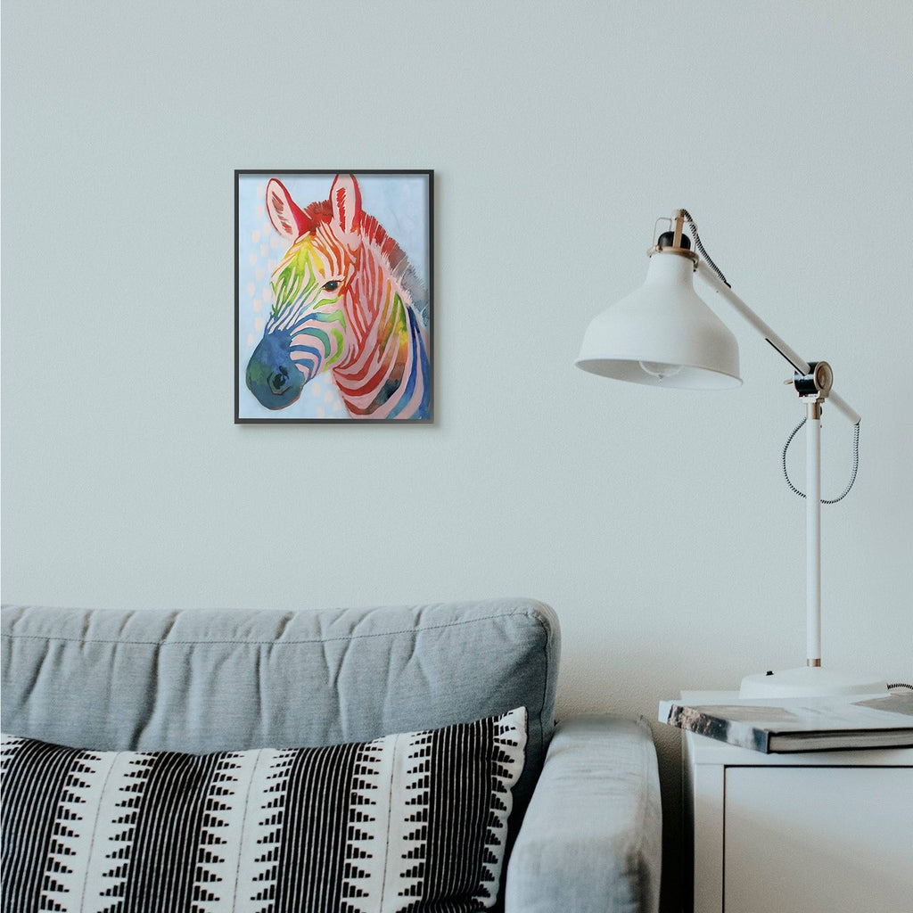 Colorful Abstract Zebra Drawing, 24 x 30 O8854