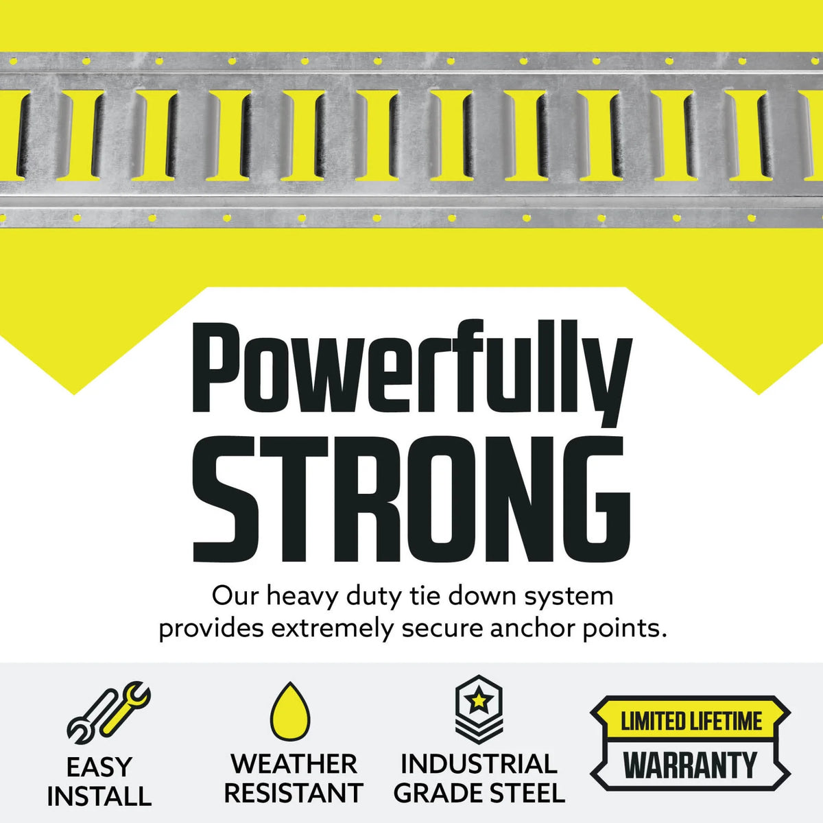 Galvanized Steel E Track Tie-Down Rail, Pack of 10 G88570