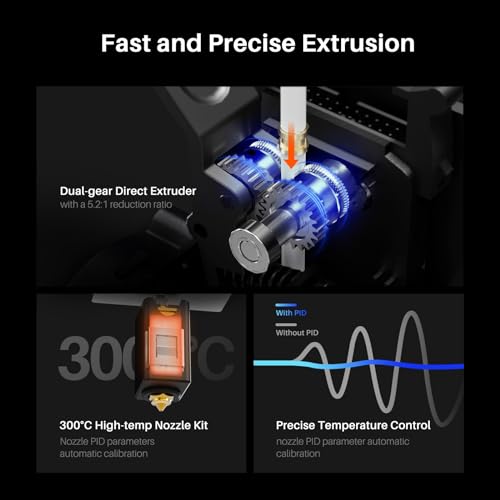 FDM 3D Printer with Auto Bed Leveling, Dual-Gear Direct Extruder, Dual Lead Screw Drive, Removable Capacitive Screen, 8.85x8.85x11in Large Printing Size S31582