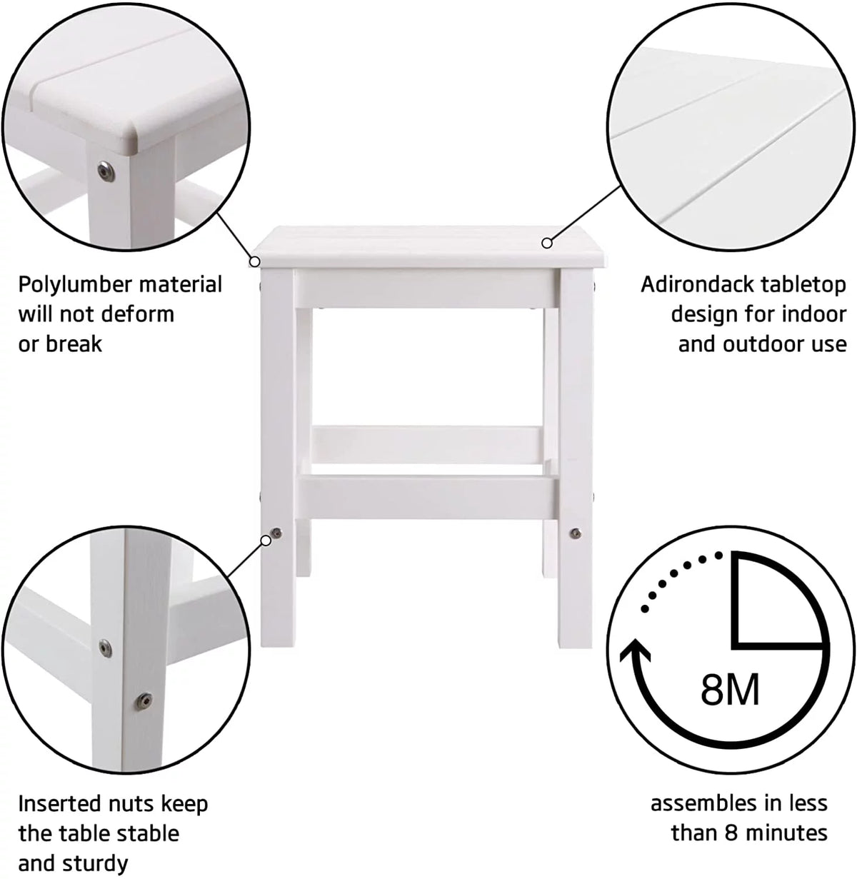 Black Polystyrene Outdoor Side Table Q41855