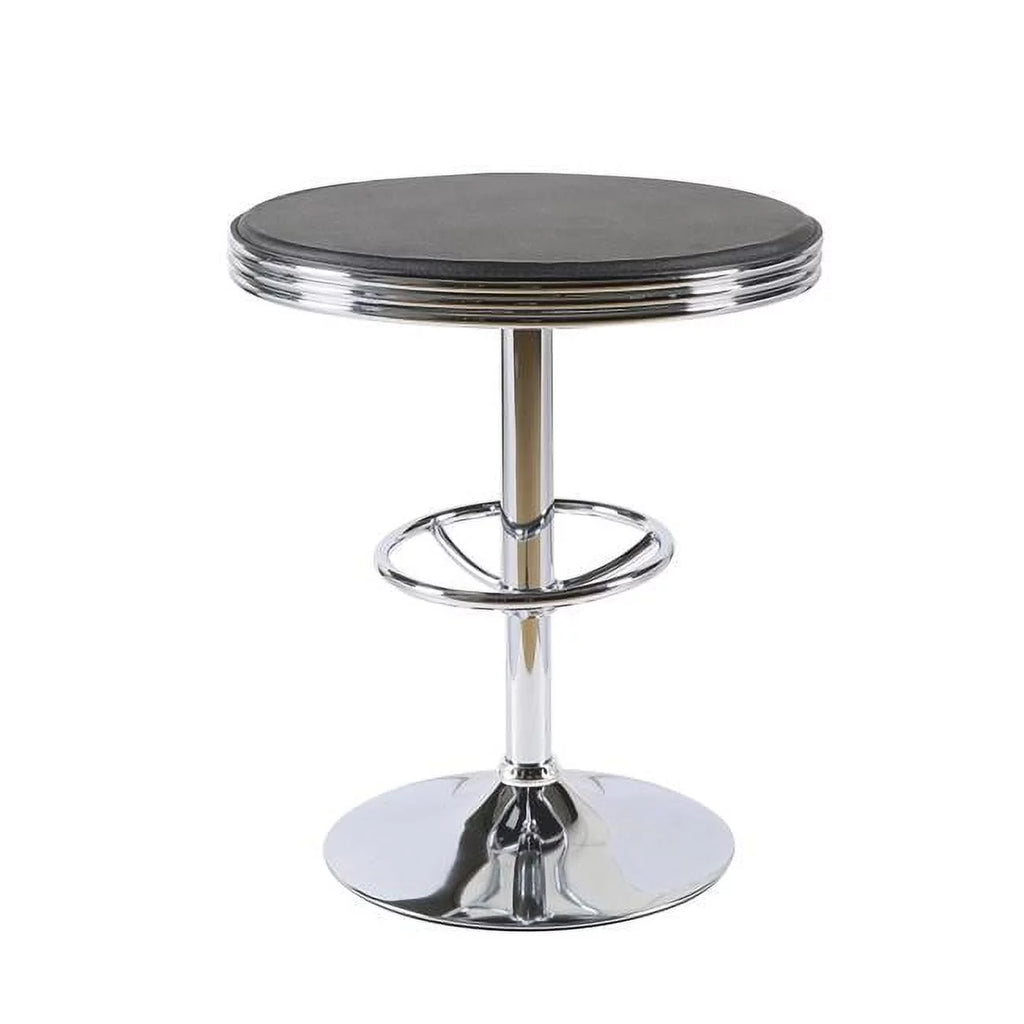 25" Metal Swivel Bar Table in Black/Chrome J562409