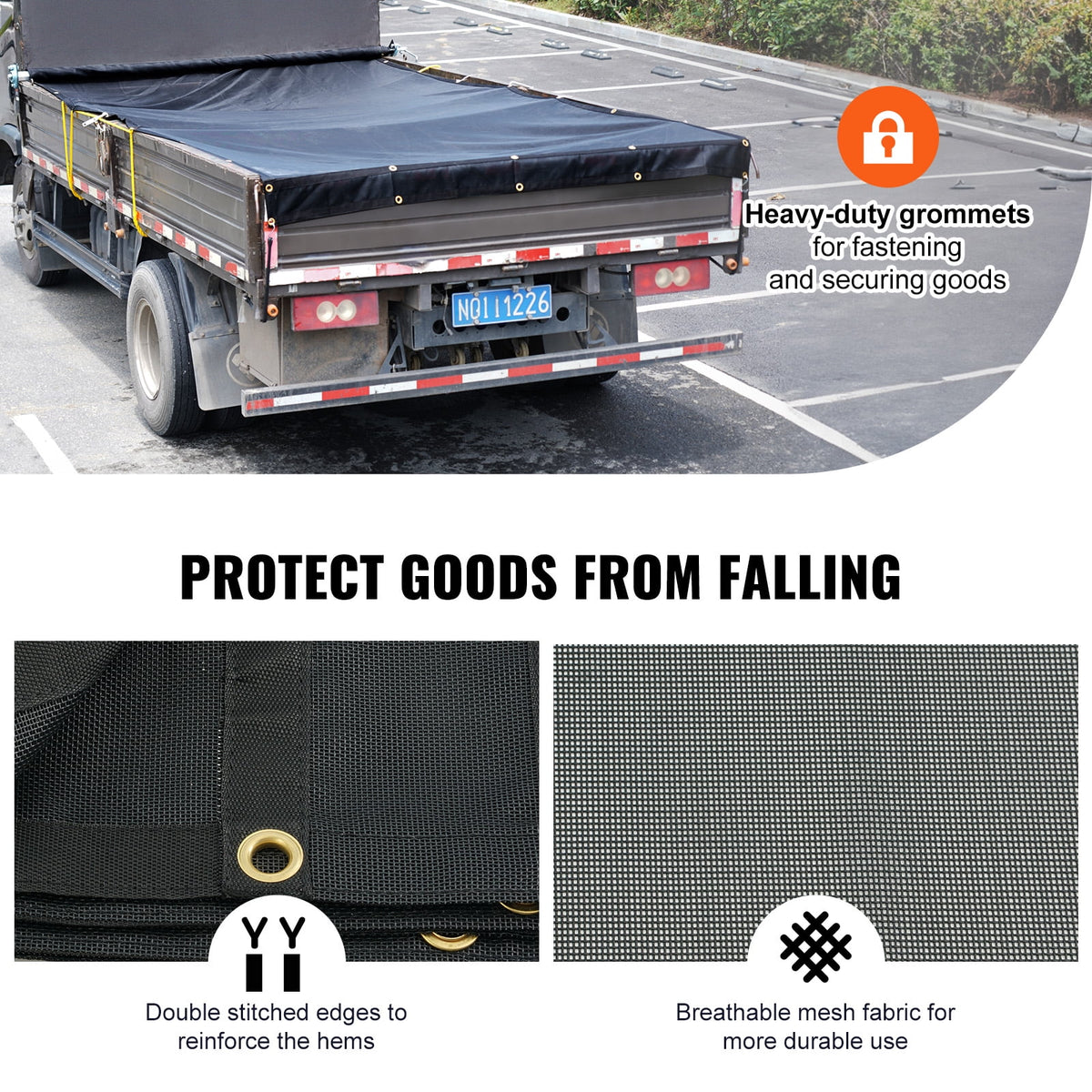 8 x 18 ft PVC 18oz Dump Truck Tarp Mesh Tarp B84183