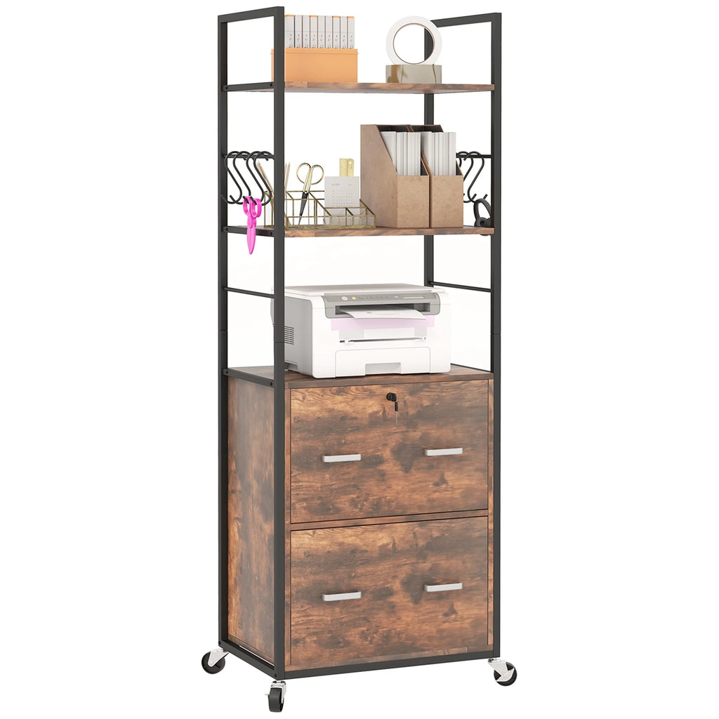 2 Drawer Mobile File Cabinet with Lock & Hanging Bar R175