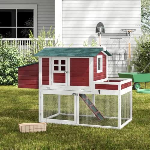 Chicken Coop with Run Area and Nesting Box I338854