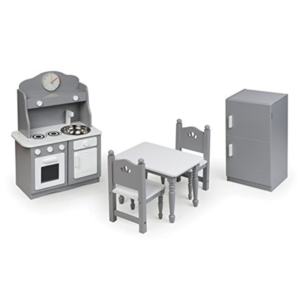 18 inch Doll Kitchen Furniture Set - Gray/White X63805