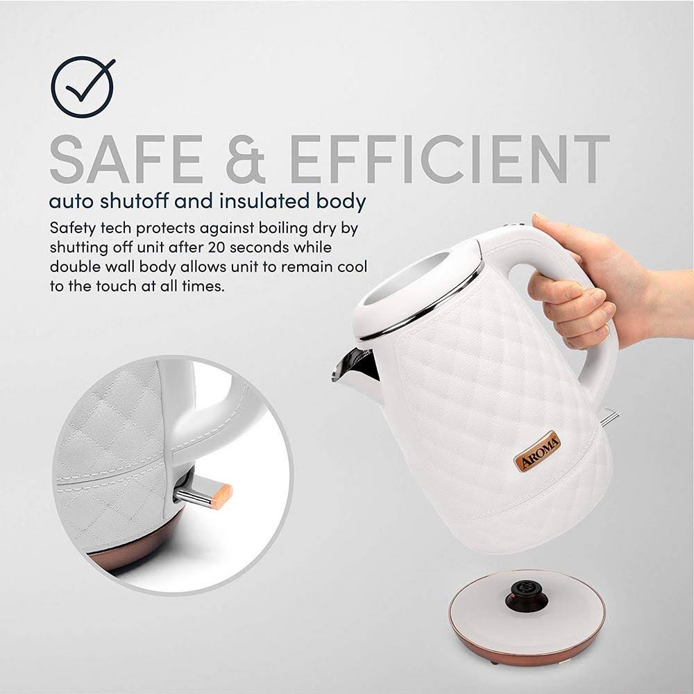 White 1.2L Stainless Steel Electric Water Kettle E980