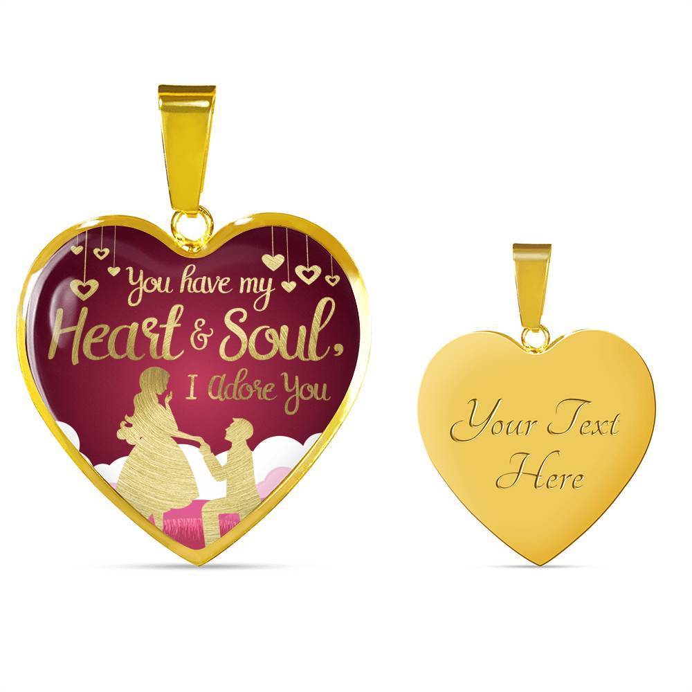Stainless Steel or 18k Gold Heart Pendant Necklace N3388