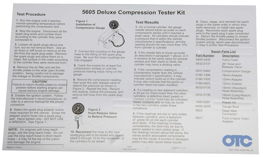Deluxe Compression Tester Kit with Carrying Case K5276