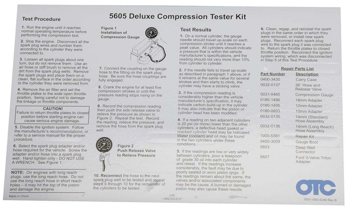 Deluxe Compression Tester Kit with Carrying Case K5276
