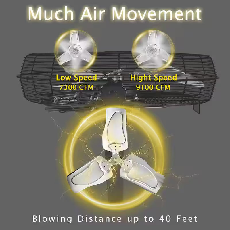 Yellow 2 Speeds 24 in. Wall Fan R163