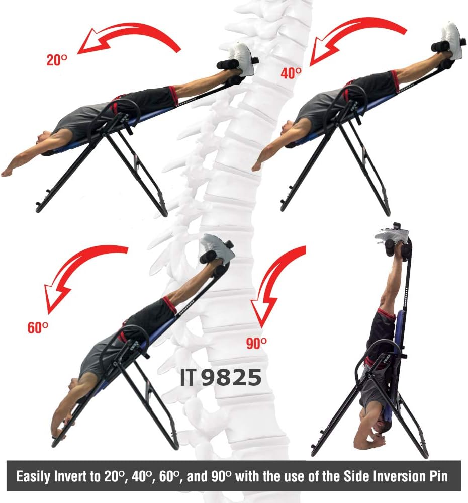 Red Heavy Duty Inversion Table with Removable Head Pillow & Lumbar Support Pad V797166