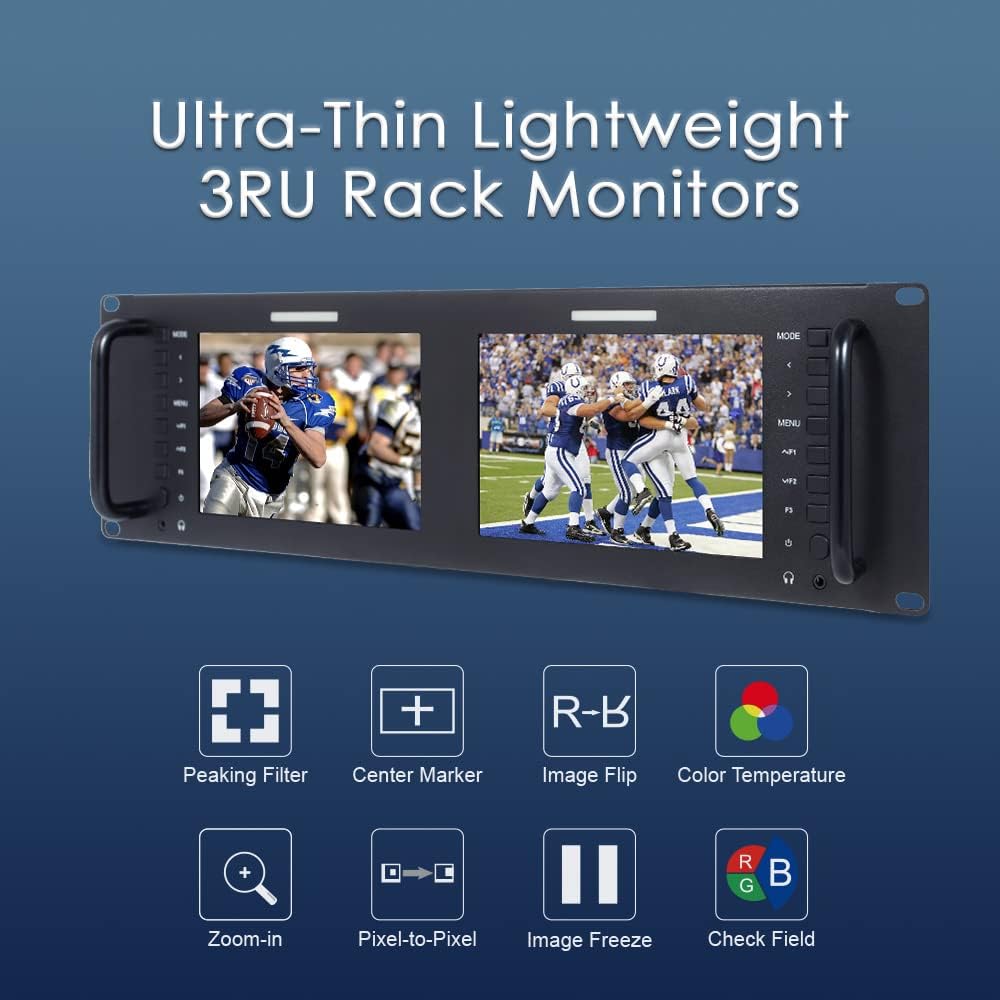 7 Inch 3RU SDI Rack Mount Monitor IPS LCD Screen H5951