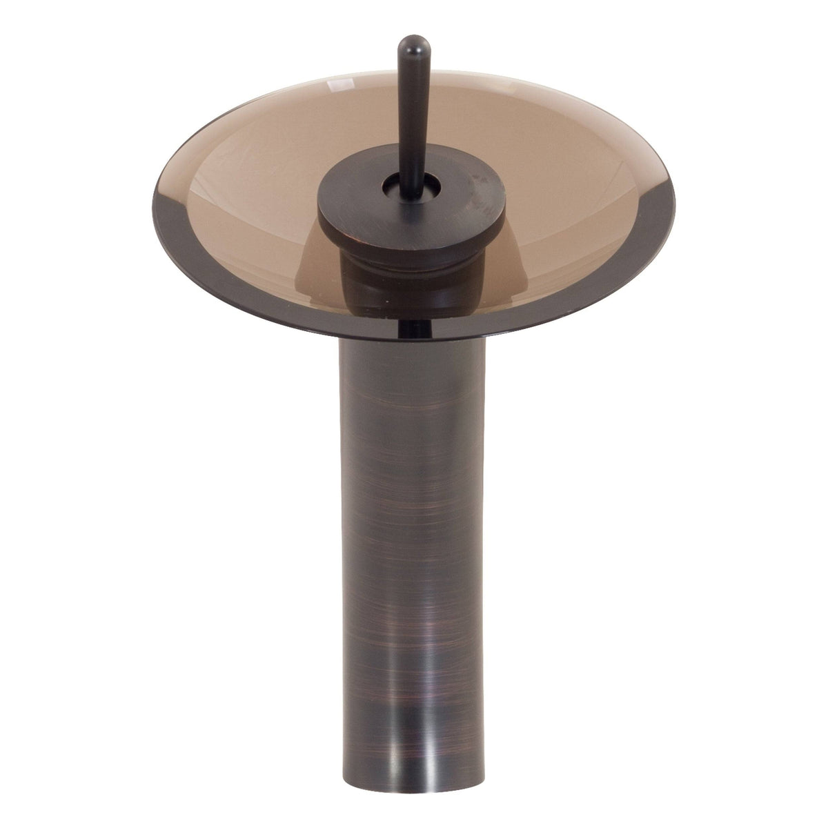 Oil Rubbed Bronze Vessel Faucet with Brown Glass Q636