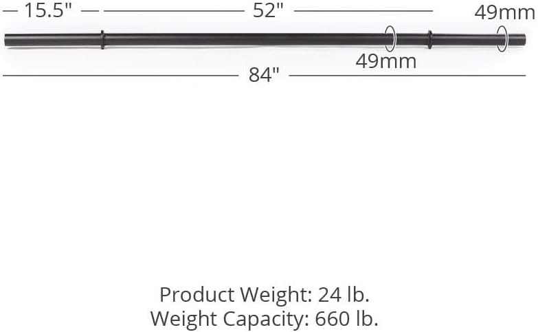 7 FT Fat Grip Olympic Barbell, Powder-Coated Steel J5160