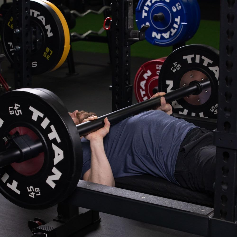 7 FT Fat Grip Olympic Barbell, Powder-Coated Steel J5160