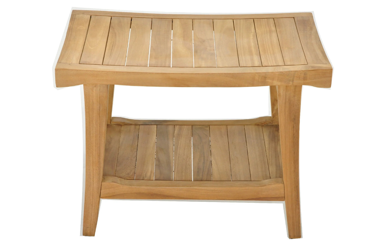 Teak Wood Shower Seat 24" Outdoor Bench N568181