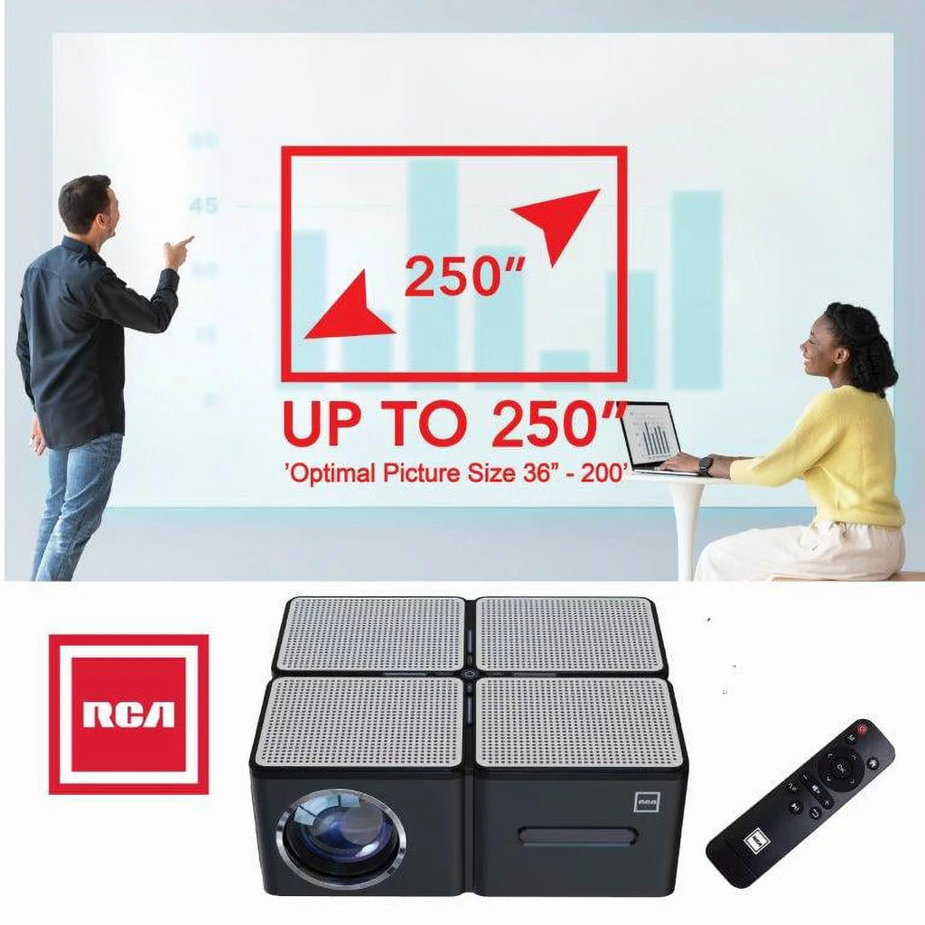 1080P Home Theater Projector, 450 ANSI Lumens, Black P428