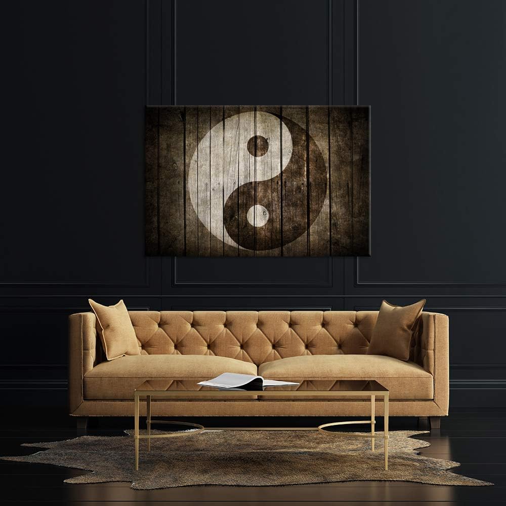 Black and White Yin Yang Symbol Canvas Print 24x36 J869299