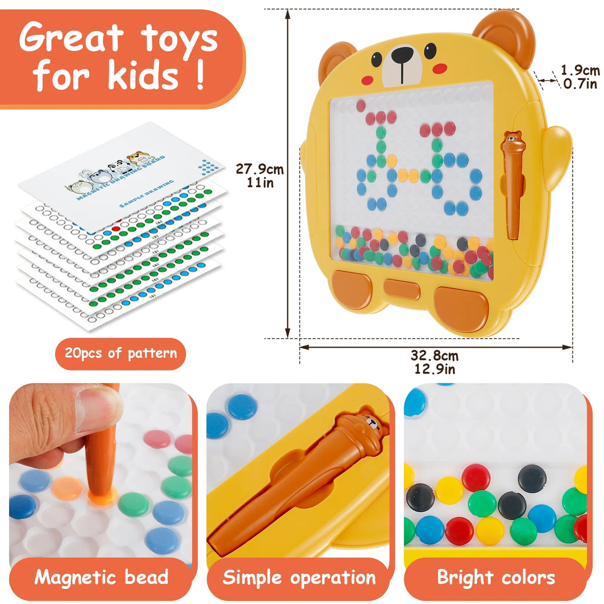 Magnetic Drawing Board with Magnetic Pen and Cards R342