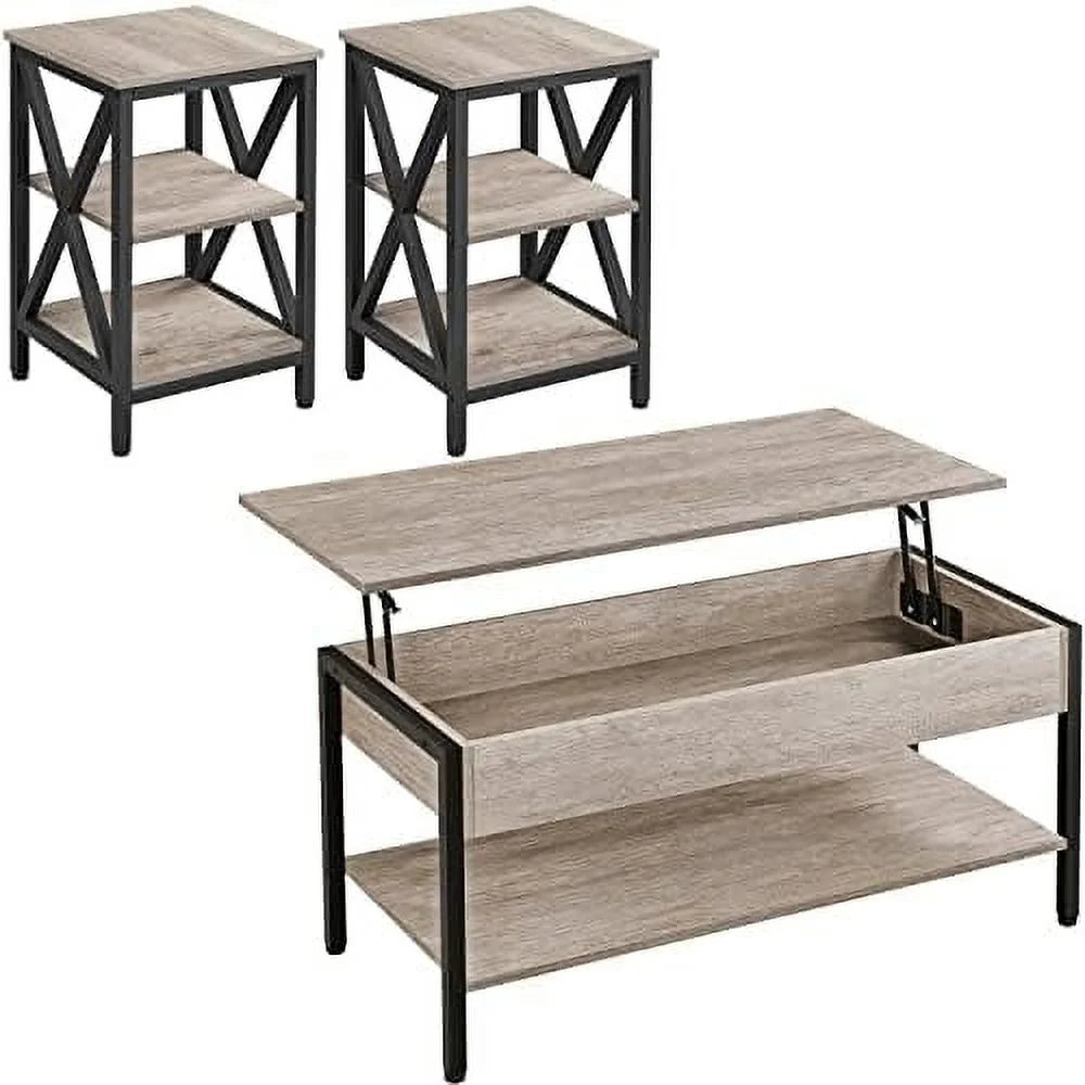 Lift Top Coffee Table Set of 3 with Hidden Compartments P6530
