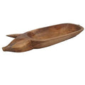Natural Dark Wood Tone Pig Serving Platter M3680