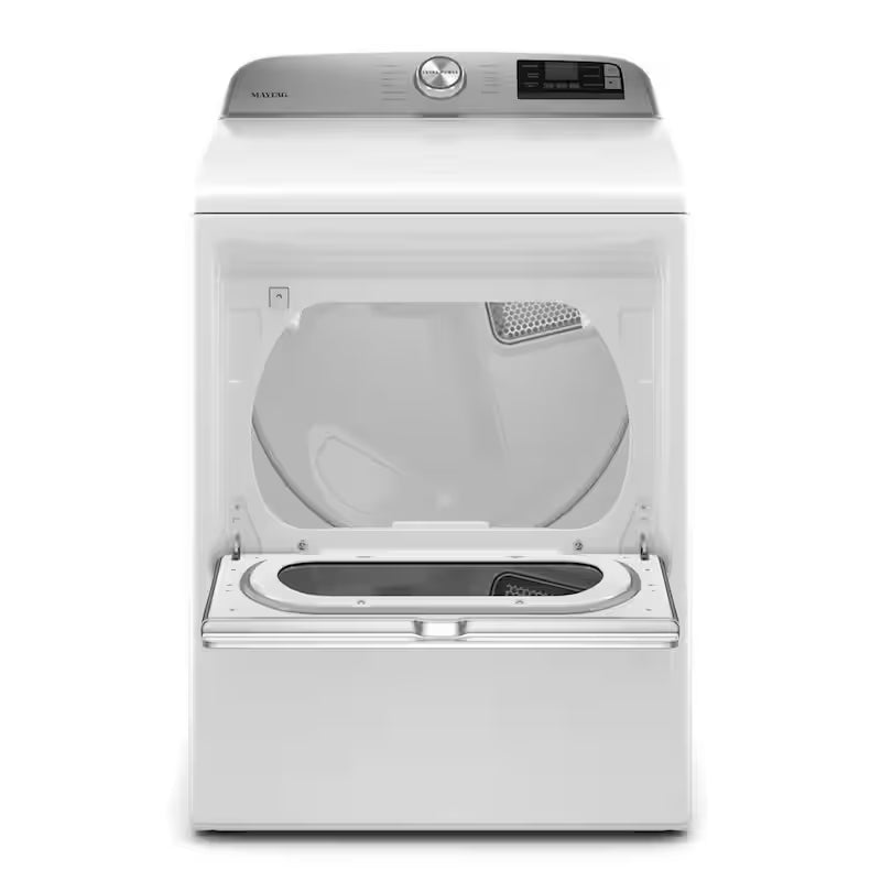 White Gas Dryer with Hamper Door D86634