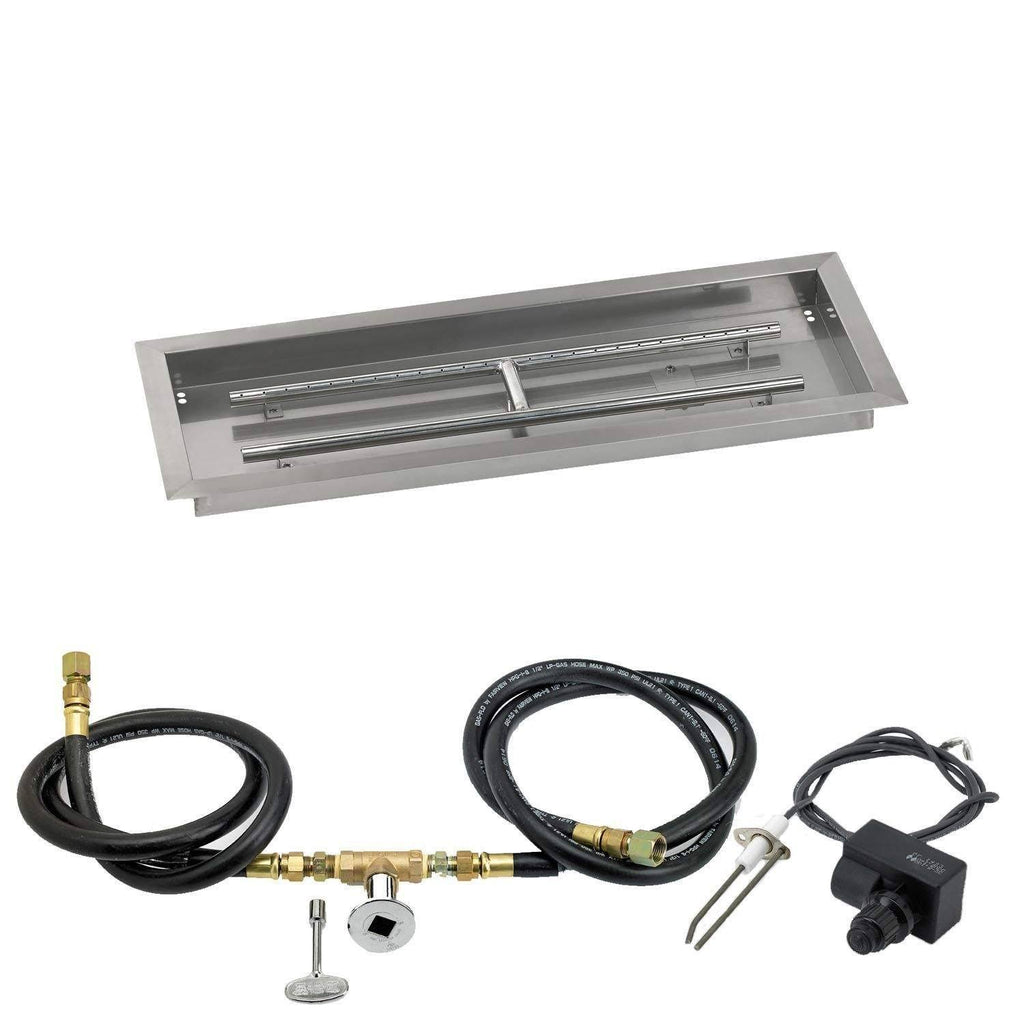 18x22 Rectangular Stainless Steel Drop in Firepit Pan with Spark Ignition Kit K8923