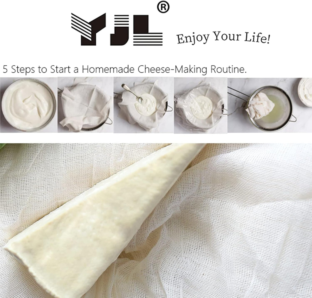 100% Cotton Unbleached Fine Cheesecloth, 54 Sq Feet, Pack of 2 A796440