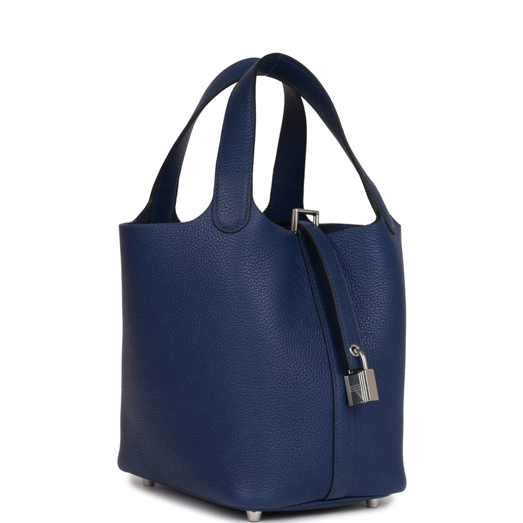 18 Bleu Saphir Palladium Hardware Bucket Bag W424