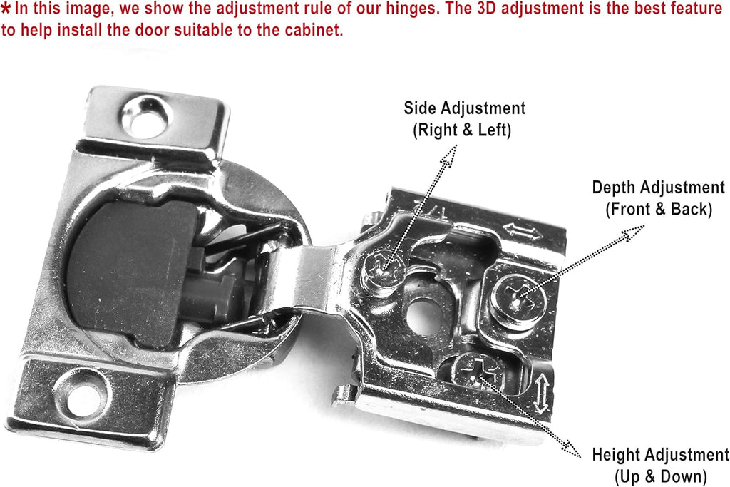 30 Pieces 1/2 inch Overlay Soft Closing Concealed Kitchen Cabinet Door Hinges with Screws Z30377