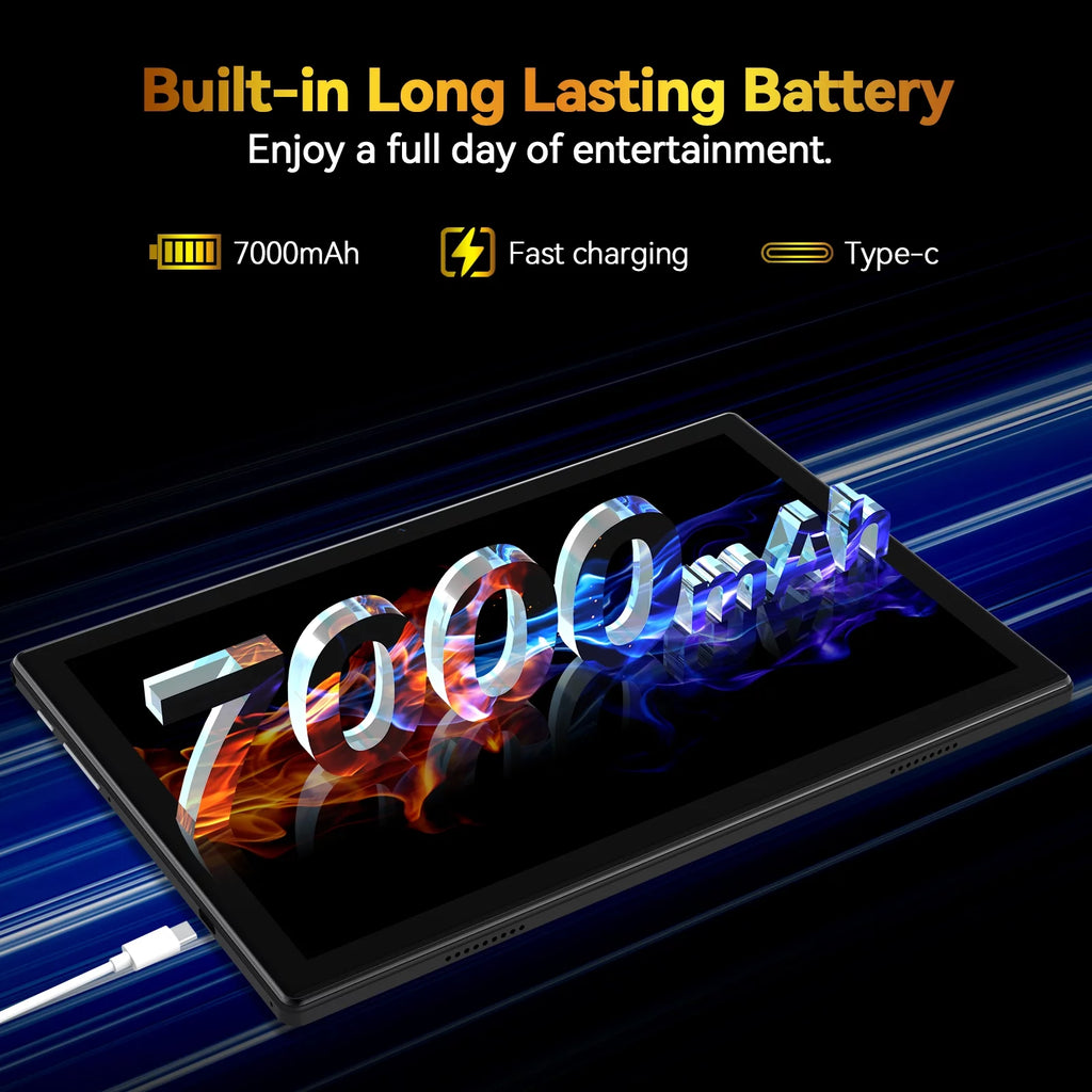 Black 10inch 128GB Android 12 Tablet with Keyboard H58840