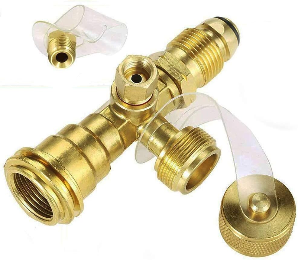 Propane Cylinder Brass Tee with 4 Port Adapter S41322