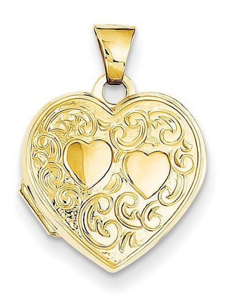 14k Solid Yellow Gold Heart Locket T536100