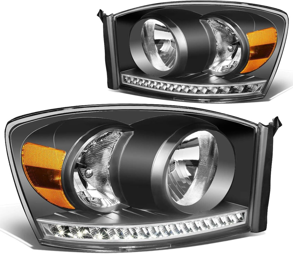 Smoked/Clear Dual LED DRL Sequential Turn Signal Projector Headlights E977