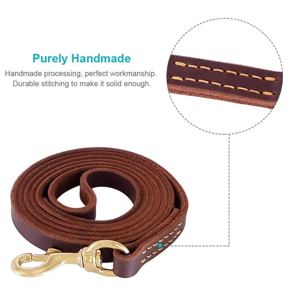 Leather Dog Leash 6 Foot Braided Heavy Duty X86655