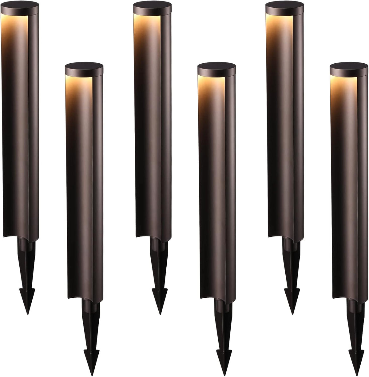 5W LED Landscape Pathway Light, 12-24V Low Voltage, IP65 Waterproof, Die-Casted Aluminum, 3000K Warm White, Pack of 6 H3497