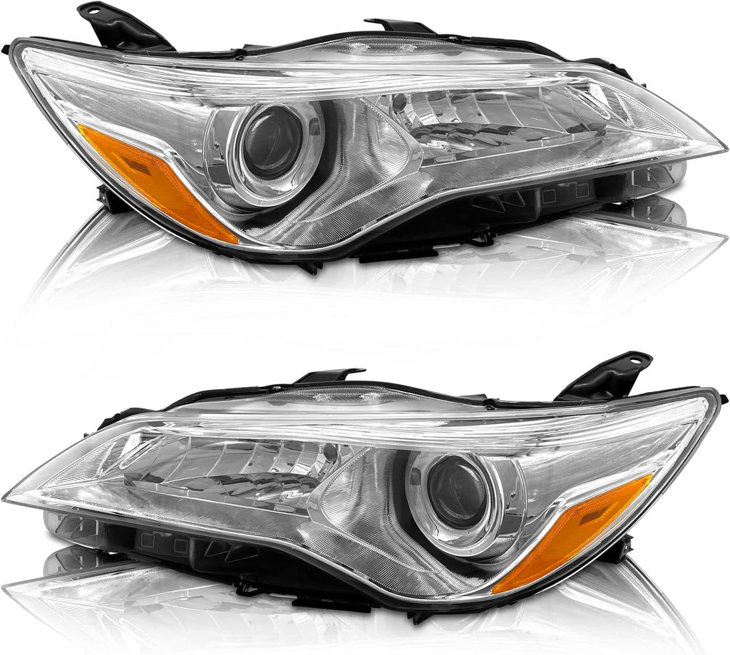 Headlight Assembly Chrome Housing Driver and Passenger Side H257