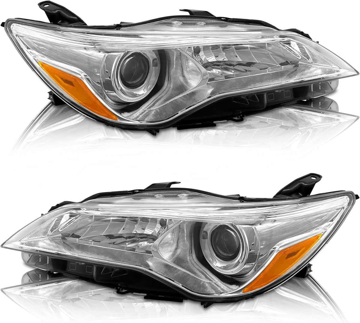 Headlight Assembly Chrome Housing Driver and Passenger Side H257