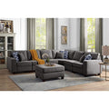 Dark Gray Linen 7Pc Modular Sectional Sofa and Ottoman X971524