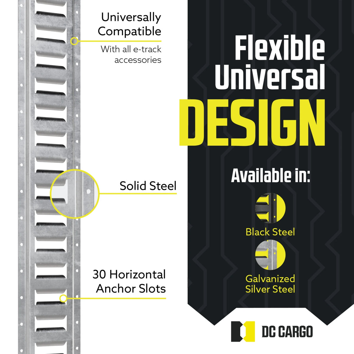Galvanized Steel E Track Tie-Down Rail, Pack of 10 G88570