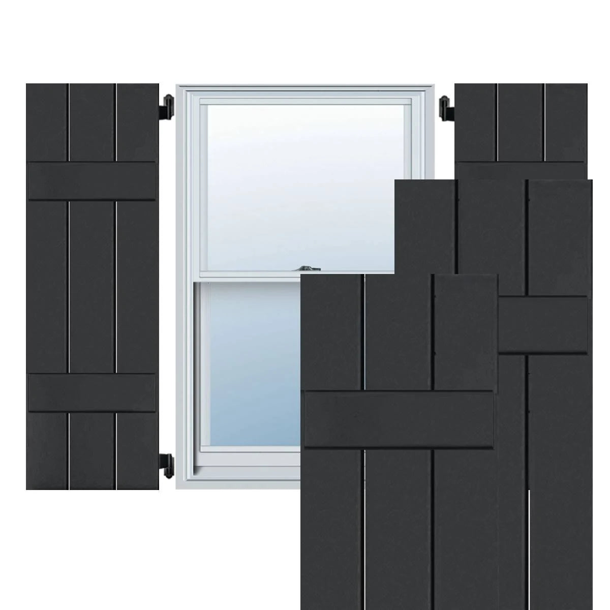Black Pine Board and Batten Shutters Pair N635569