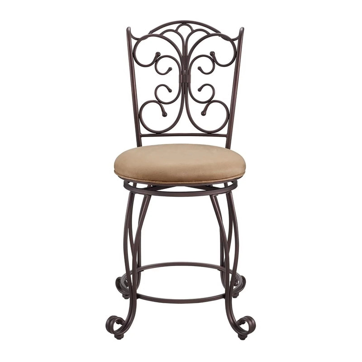 24" Metal Microfiber Counter Stool E2099