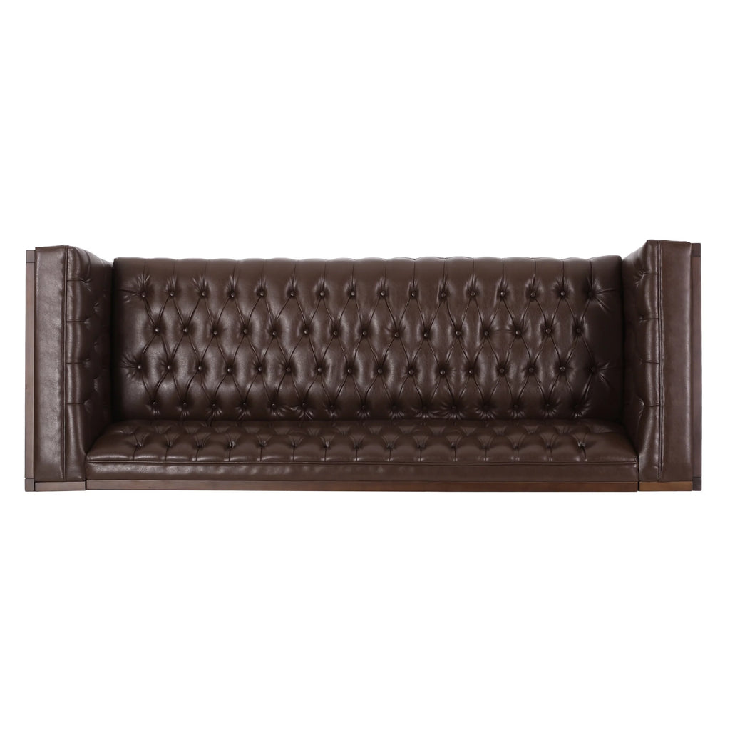 Dark Brown Faux Leather Sofa U1606