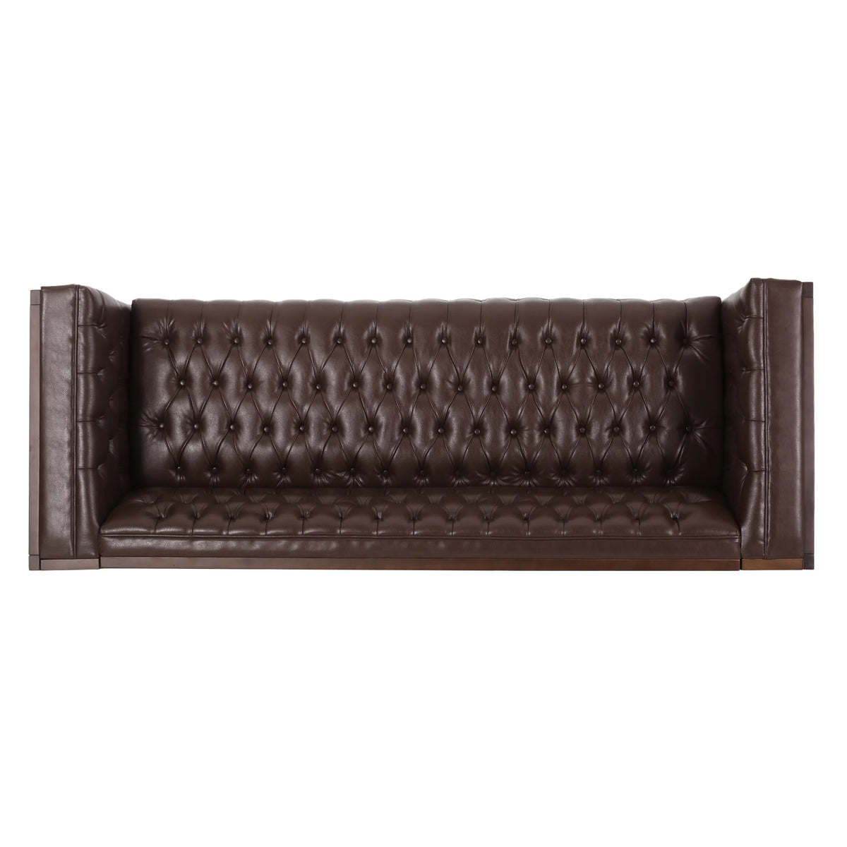 Dark Brown Faux Leather Sofa U1606