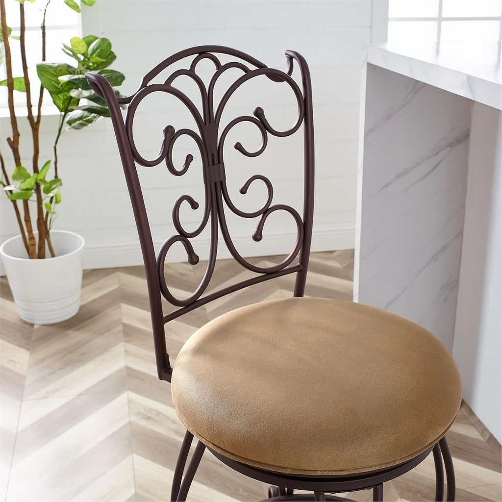 24" Metal Microfiber Counter Stool E2099