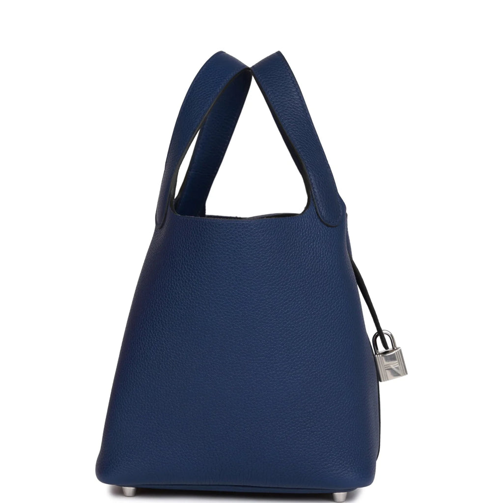 18 Bleu Saphir Palladium Hardware Bucket Bag W424